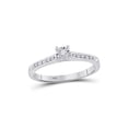 thumbnail image 1 of 10kt White Gold Round Diamond Solitaire Bridal Wedding Engagement Ring 1/10 Cttw, 1 of 4