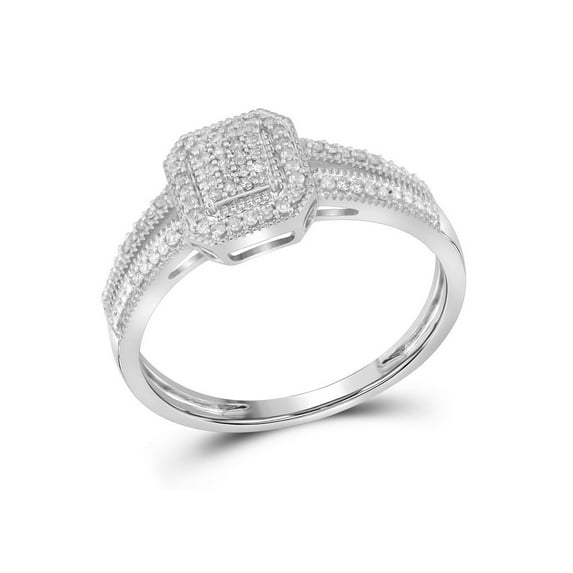 10kt White Gold Round Diamond Solitaire Bridal Wedding Engagement Ring 1/3 Cttw