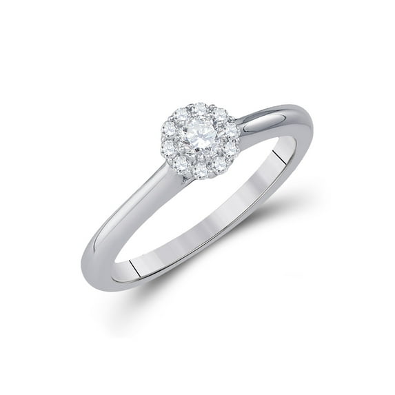 10kt White Gold Round Diamond Solitaire Bridal Wedding Engagement Ring 1/4 Cttw