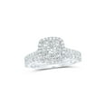 thumbnail image 1 of 10kt White Gold Round Diamond Square Bridal Wedding Ring Band Set 1 Cttw, 1 of 1