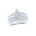 thumbnail image 1 of 10kt White Gold Round Diamond Teardrop Bridal Wedding Engagement Ring 1 Cttw, 1 of 1