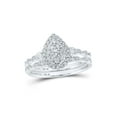 thumbnail image 1 of 10kt White Gold Round Diamond Teardrop Bridal Wedding Ring Band Set 1/2 Cttw, 1 of 1