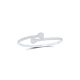 thumbnail image 1 of 10kt White Gold Womens Baguette Diamond Cushion Square Cuff Bangle Bracelet 1-5/8 Cttw, 1 of 1