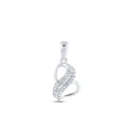thumbnail image 1 of 10kt White Gold Womens Baguette Diamond Heart Pendant 1/10 Cttw, 1 of 1