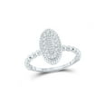 thumbnail image 1 of 10kt White Gold Womens Baguette Diamond Oval Cluster Ring 1/4 Cttw, 1 of 1