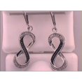 thumbnail image 1 of 10kt White Gold Womens Brown Diamond Infinity Dangle Earrings 1/5 Cttw, 1 of 1