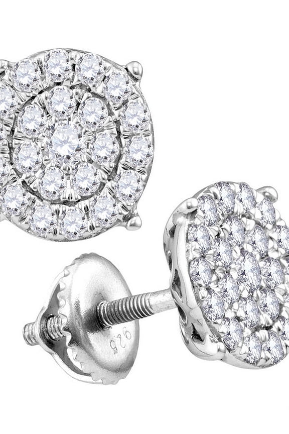 10kt White Gold Womens Diamond Cindy's Dream Cluster Earrings 1-1/2 Cttw