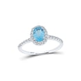 thumbnail image 1 of 10kt White Gold Womens Oval Lab-Created Blue Topaz Solitaire Ring 1-1/5 Cttw, 1 of 1