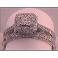 thumbnail image 1 of 10kt White Gold Womens Princess Diamond Halo Bridal Wedding Engagement Ring Band Set 1.00 Cttw, 1 of 1