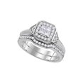 thumbnail image 1 of 10kt White Gold Womens Princess Diamond Halo Bridal Wedding Engagement Ring Band Set 1/2 Cttw, 1 of 1