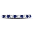 thumbnail image 1 of 10kt White Gold Womens Round Blue Sapphire Diamond Eternity Band Ring 1.00 Cttw, 1 of 4