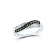 thumbnail image 1 of 10kt White Gold Womens Round Brown Diamond Band Ring 1/4 Cttw, 1 of 1