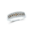 thumbnail image 1 of 10kt White Gold Womens Round Brown Diamond Triple Row Band Ring 1/2 Cttw, 1 of 4