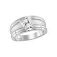 thumbnail image 1 of 10kt White Gold Womens Round Diamond 2-stone Channel-set Wedding Band 1/3 Cttw, 1 of 1