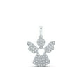thumbnail image 1 of 10kt White Gold Womens Round Diamond Angel Pendant 1/3 Cttw, 1 of 1