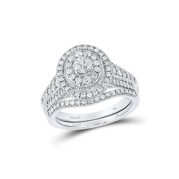 10kt White Gold Womens Round Diamond Anniversary Ring 1/2 Cttw