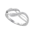thumbnail image 1 of 10kt White Gold Womens Round Diamond Band Ring 1/10 Cttw, 1 of 1