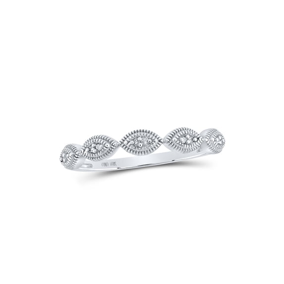10kt White Gold Womens Round Diamond Band Ring 1/20 Cttw