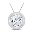 thumbnail image 1 of 10kt White Gold Womens Round Diamond Bezel Solitaire Pendant 1/4 Cttw, 1 of 1