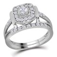 thumbnail image 1 of 10kt White Gold Womens Round Diamond Bridal Wedding Engagement Ring Band Set 1/3 Cttw, 1 of 2