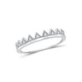 thumbnail image 1 of 10kt White Gold Womens Round Diamond Chevron Stackable Band Ring 1/10 Cttw, 1 of 4