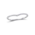 thumbnail image 1 of 10kt White Gold Womens Round Diamond Chevron Stackable Band Ring 1/6 Cttw, 1 of 1