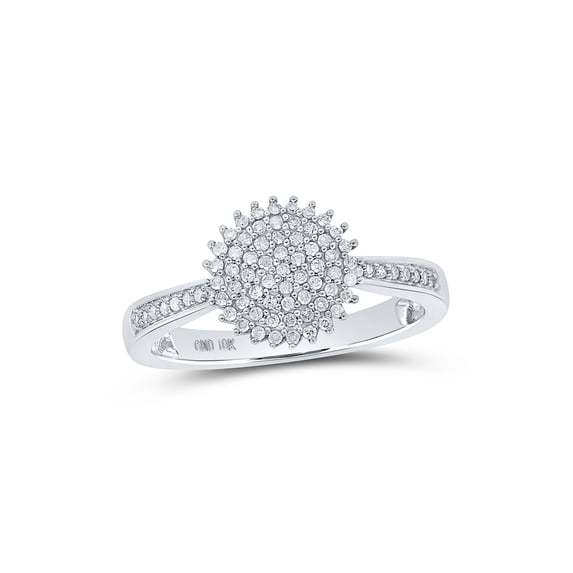 10kt White Gold Womens Round Diamond Circle Ring 1/4 Cttw