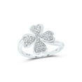 thumbnail image 1 of 10kt White Gold Womens Round Diamond Clover Heart Ring 1/4 Cttw, 1 of 1