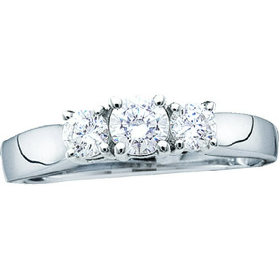 10kt White Gold Womens Round Diamond Cluster Bridal Wedding Engagement Ring 3.00 Cttw