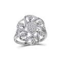 thumbnail image 1 of 10kt White Gold Womens Round Diamond Cluster Cocktail Ring 1/3 Cttw, 1 of 1