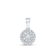 thumbnail image 1 of 10kt White Gold Womens Round Diamond Cluster Pendant 1/4 Cttw, 1 of 1