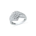 thumbnail image 1 of 10kt White Gold Womens Round Diamond Cluster Ring 1 Cttw, 1 of 1