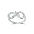 thumbnail image 1 of 10kt White Gold Womens Round Diamond Cross Infinity Ring 1/10 Cttw, 1 of 4