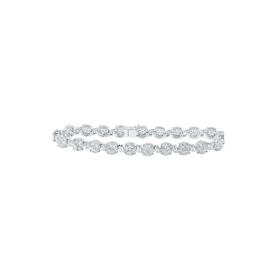 10kt White Gold Womens Round Diamond Crown Tiara Band Ring 1/6 Cttw