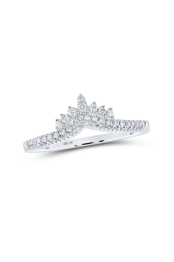 10kt White Gold Womens Round Diamond Enhancer Wedding Band 1/6 Cttw