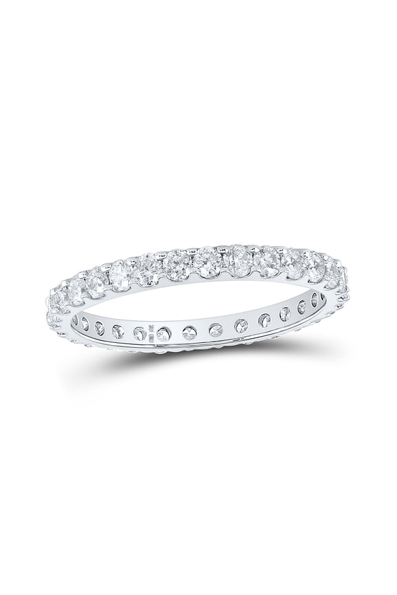 10kt White Gold Womens Round Diamond Eternity Wedding Band 7/8 Cttw