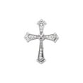 thumbnail image 1 of 10kt White Gold Womens Round Diamond Flared Cross Pendant 1/10 Cttw, 1 of 1