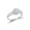 thumbnail image 1 of 10kt White Gold Womens Round Diamond Flower Cluster Ring 1/3 Cttw, 1 of 1