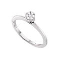 thumbnail image 1 of 10kt White Gold Womens Round Diamond Flower Cluster Ring 1/8 Cttw, 1 of 1