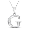 thumbnail image 1 of 10kt White Gold Womens Round Diamond G Initial Letter Pendant 1/20 Cttw, 1 of 2