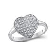 thumbnail image 1 of 10kt White Gold Womens Round Diamond Heart Cluster Ring 1/4 Cttw, 1 of 1