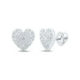 thumbnail image 1 of 10kt White Gold Womens Round Diamond Heart Earrings 1/2 Cttw, 1 of 1