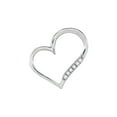thumbnail image 1 of 10kt White Gold Womens Round Diamond Heart Outline Pendant 1/20 Cttw, 1 of 1