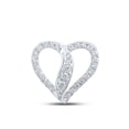 thumbnail image 1 of 10kt White Gold Womens Round Diamond Heart Pendant 1/3 Cttw, 1 of 1