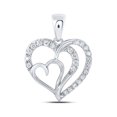 thumbnail image 1 of 10kt White Gold Womens Round Diamond Heart Pendant 1/3 Cttw, 1 of 1