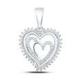 thumbnail image 1 of 10kt White Gold Womens Round Diamond Heart Pendant 1/4 Cttw, 1 of 1