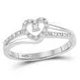 thumbnail image 1 of 10kt White Gold Womens Round Diamond Heart Promise Bridal Ring 1/20 Cttw, 1 of 1