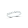 thumbnail image 1 of 10kt White Gold Womens Round Diamond Heart Stackable Band Ring 1/10 Cttw, 1 of 1