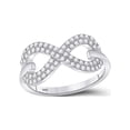thumbnail image 1 of 10kt White Gold Womens Round Diamond Infinity Ring 1/3 Cttw, 1 of 4