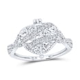 thumbnail image 1 of 10kt White Gold Womens Round Diamond Locket Heart Ring 1/3 Cttw, 1 of 1